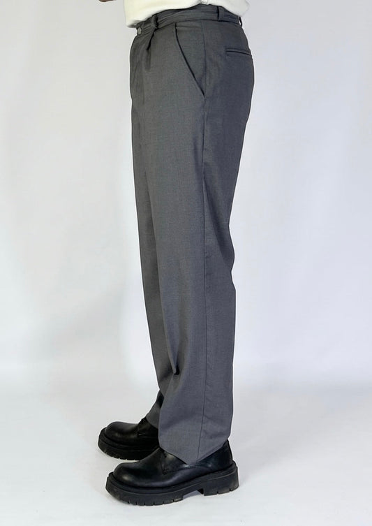 Grey Pleated Pants