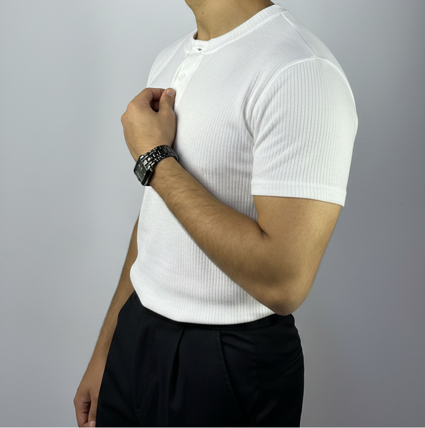 White Henley Shirt