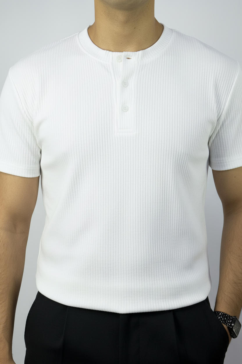 White Henley Shirt